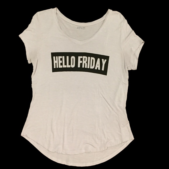 Apt. 9 Tops - Hello Friday graphic t-shirt white large